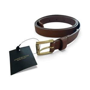 Martina Mori Leather Italian Gold Link 44” Total Length, 3/4” Wide Sz L MSRP $94